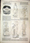 Old Antique Print 1879 Comedy Sketches Theatre Girls Man Baby Box Office 19th