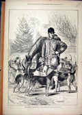Original Old Antique Print Queens Buckhounds 1878 Dog Rummager Richmond Ringdove