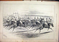 Original Old Antique Print 1880 Horse Race Middle Park Plate Prize Finish Line