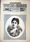 Original Old Antique Print 1892 Portrait Miss Estelle Burney Beautiful Woman
