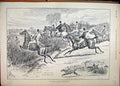 Original Old Antique Print 1892 House Commons Steeplechase Horse Jumping Fence