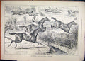 Original Old Antique Print 1886 HousehBrigade Steeplechase Aylesbury Horse 19th