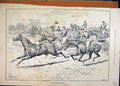 Original Old Antique Print Horse Race 1891 Jumping Fence Jockey Fallen Victorian