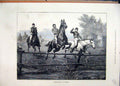 Original Old Antique Print 1874 Steeple-Chasing Germany Horses Jumping Victorian
