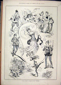 Original Old Antique Print Dalla Rookh 1884 Novelty Theatre Dancing Victorian
