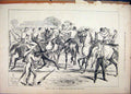 Original Old Antique Print 1880 Sports Hussars Bangalore Final Melee Horses 19th
