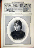 Original Old Antique Print 1882 Portrait Mille Stahl Beautiful 19th