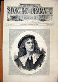 Original Old Antique Print 1874 Portrait Barry Sullivan Hamlet Theatre Victorian