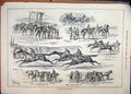 Original Old Antique Print 1882 Horse Racing Carriage Saddling Country Victorian