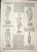Original Old Antique Print 1879 Sketches Umbrella Matthison Musical Mushroom