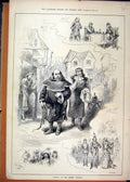 Original Old Antique Print 1883 Falka Comedy Theatre Monk Romance 19th