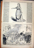 Original Old Antique Print 1878 Bicycle Tournament Agricultural Hall Ward Player