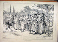 Old Antique Print 1889 Bringing Home May Music Woman Men Marching Country 19th