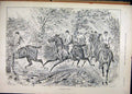 Original Old Antique Print 1891 Men Horses Leaves Trees Autumn Country Scene
