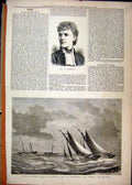 Old Antique Print 1878 Portrait Jose Sherrington Enriqueta Vanessa Yacht 19th