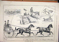 Original Old Antique Print 1880 Manchester Horse Show Pony Racing Tandem Jumping