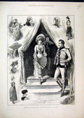 Original Old Antique Print 1882 Sketches Fancy Dress Ball Royal Albert Hall 19th