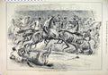 Original Old Antique Print 1883 Balaclava Melee Military Tournament Horses 19th