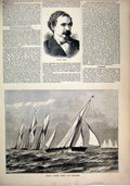 Original Old Antique Print Portrait Signor Ferri 1878 Royal Ulster Yacht Regatta