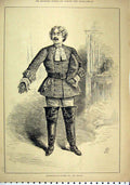 Original Old Antique Print 1887 Man Singer Mr Sims Reeves Long Boots Victorian