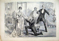 Original Old Antique Print 1875 Scene Our Boys Vaudeville Theatre Romance 19th