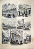 Original Old Antique Print 1879 Royal Agricultural Show Kilburn Prince Wales