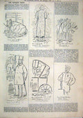 Old Antique Print 1879 Caption Sketches Cow Chef Drink Rain Men Carriage 19th