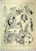 Original Old Antique Print 1889 Highbury House Amateur Dramatic Club Leonards