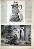 Old Antique Print 1879 Hunt Cup Scene Another Drink Folly Theatre Spider 19th