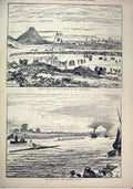 Original Old Antique Print 1878 Jersey Races Birds-Eye Sketch Wingfield Sculls