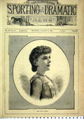 Original Old Antique Print 1884 Portrait Miss Grace ArnBeautiful Woman Victorian