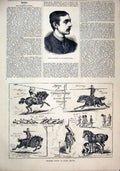 Original Old Antique Print 1879 Portrait Signor Franceschi Opera Lance Sword