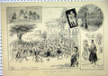 Original Old Antique Print 1890 Jack Beanstalk Drury Lane Theatre Giant Castle
