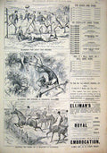 Original Old Antique Print 1892 Advert Ellimans Embrocation Sport Hunting Horse