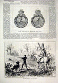 Original Old Antique Print Cricket Australia Prize Medals 1879 Shooting Hare
