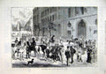 Original Old Antique Print Horse Census Chateau D'Eau Paris 1878 Street Scene