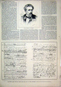 Old Antique Print 1879 Portrait Oliver Metra Composer Stranger Facsimile 19th