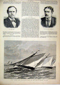 Original Old Antique Print 1878 Royal Victoria Yacht Club Regatta Ryde Town Cup