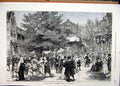 Original Old Antique Print 1878 Renaissance Fete Saxe-Weimar Family Street Scene