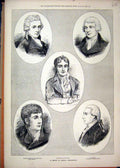 Original Old Antique Print Portrait Famous Dramatist 1877 Sheridan Reyns Keefe