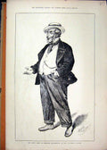 Original Old Antique Print 1880 David James Theodore Macclesfield Guvnor Theatre