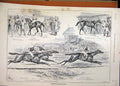 Original Old Antique Print 1891 Horse Racing Two Thousand Guineas Grand Stand