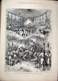 Original Old Antique Print 1879 Paris Festival Sufferers Floods Szegedin Concert