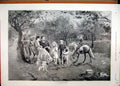 Original Old Antique Print 1891 Amateur Circus Family Music Horse Dog Country