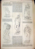 Original Old Antique Print 1879 Caption Sailor Woman Baby Fat Man Theatre 19th