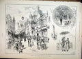 Original Old Antique Print 1893 Opening Forestry Exhibition Earls Court Bastille