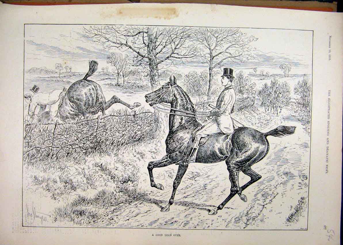Original Old Antique Print Portrait John Wilkinson 1889 Cambridge Steeplechase