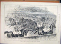Original Old Antique Print 1882 Charge Life Guards Grand Military Tournament