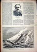 Old Antique Print Portrait Herr Louis Engel 1880 Royal Harwich Yacht Club 19th