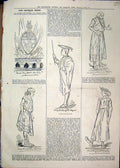Original Old Antique Print 1879 Captions Teacher Greek Man Stick Beard Victorian